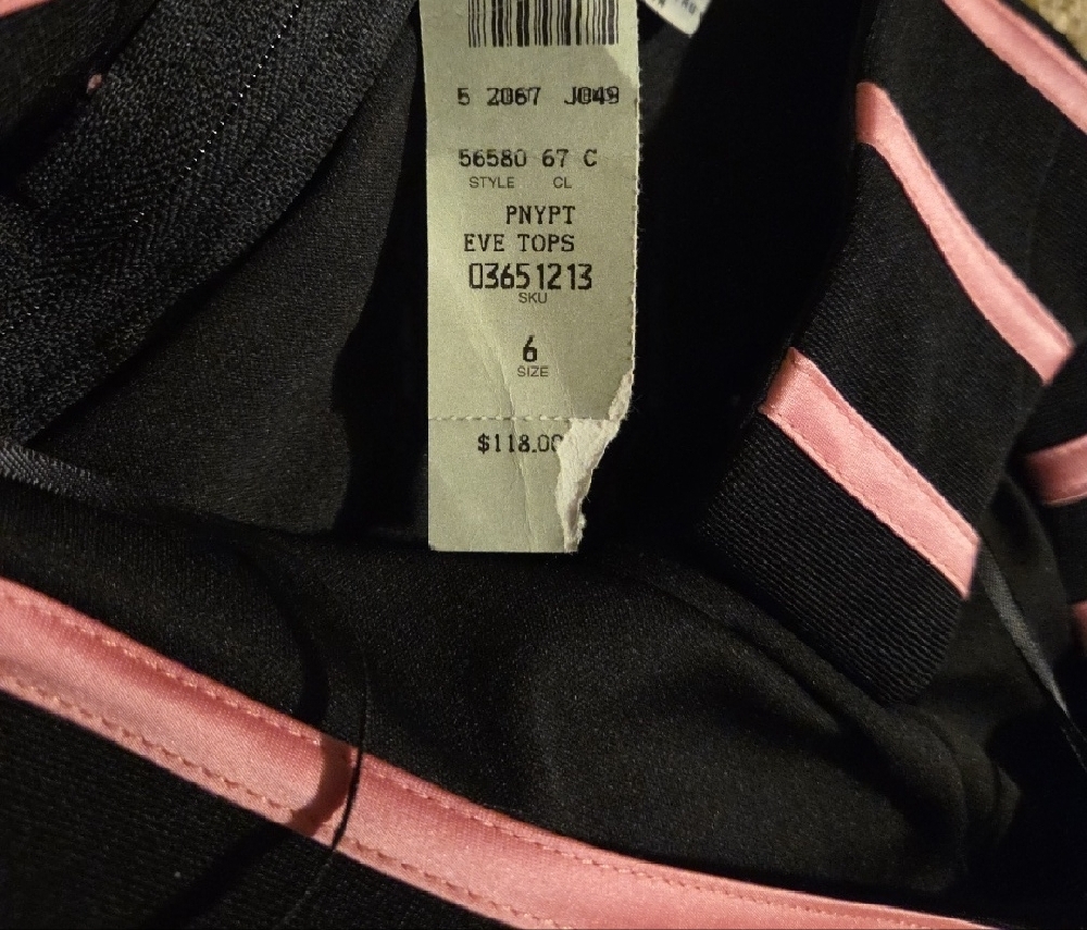 Cache Black and Pink Striped Crop Top - Picture 4 of 4